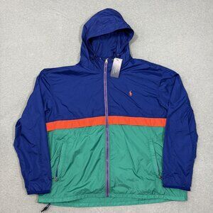 Polo Ralph Lauren Big & Tall Windbreaker Jacket Men's 2XB Green Colorblock